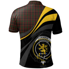 Clan Cumming Comyn Buchan Tartan Polo Shirt - Royal Coat Of Arms Style OR41 Cumming Comyn Buchan Tartan Tartan Polo   