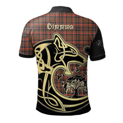 Clan Cumming Hunting Weathered Tartan Polo Shirt Viking Wolf XR99 Cumming Hunting Weathered Tartan Tartan Polo   