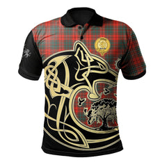 Clan Cumming Modern Tartan Polo Shirt Viking Wolf JK54 Cumming Modern Tartan Tartan Polo   