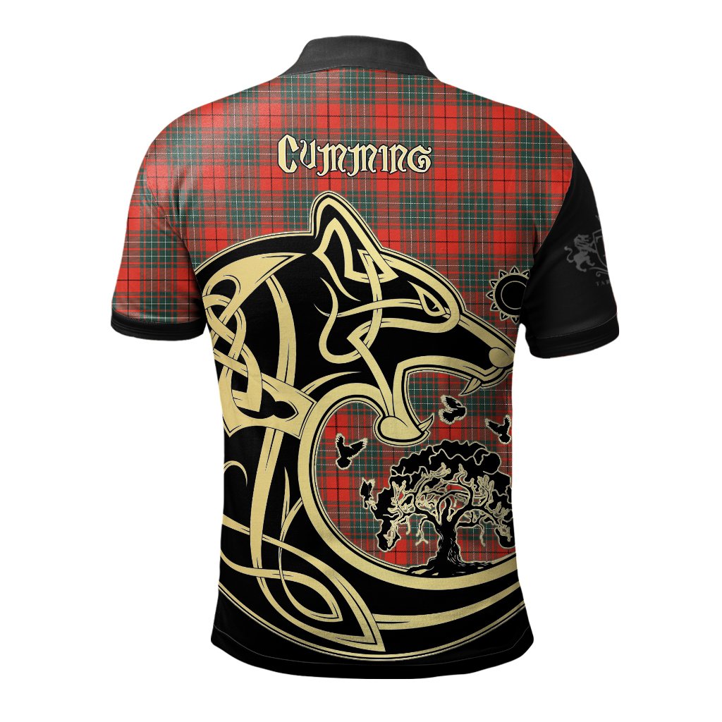 Clan Cumming Modern Tartan Polo Shirt Viking Wolf JK54 Cumming Modern Tartan Tartan Polo   