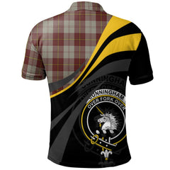 Clan Cunningham Burgundy Dancers Tartan Polo Shirt - Royal Coat Of Arms Style YL71 Cunningham Burgundy Dancers Tartan Tartan Polo   