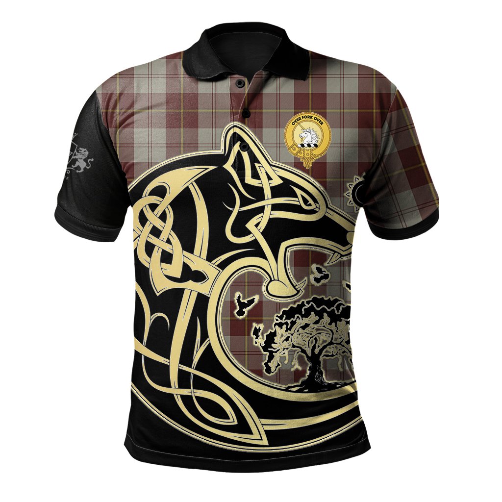 Clan Cunningham Burgundy Dancers Tartan Polo Shirt Viking Wolf AA81 Cunningham Burgundy Dancers Tartan Tartan Polo   