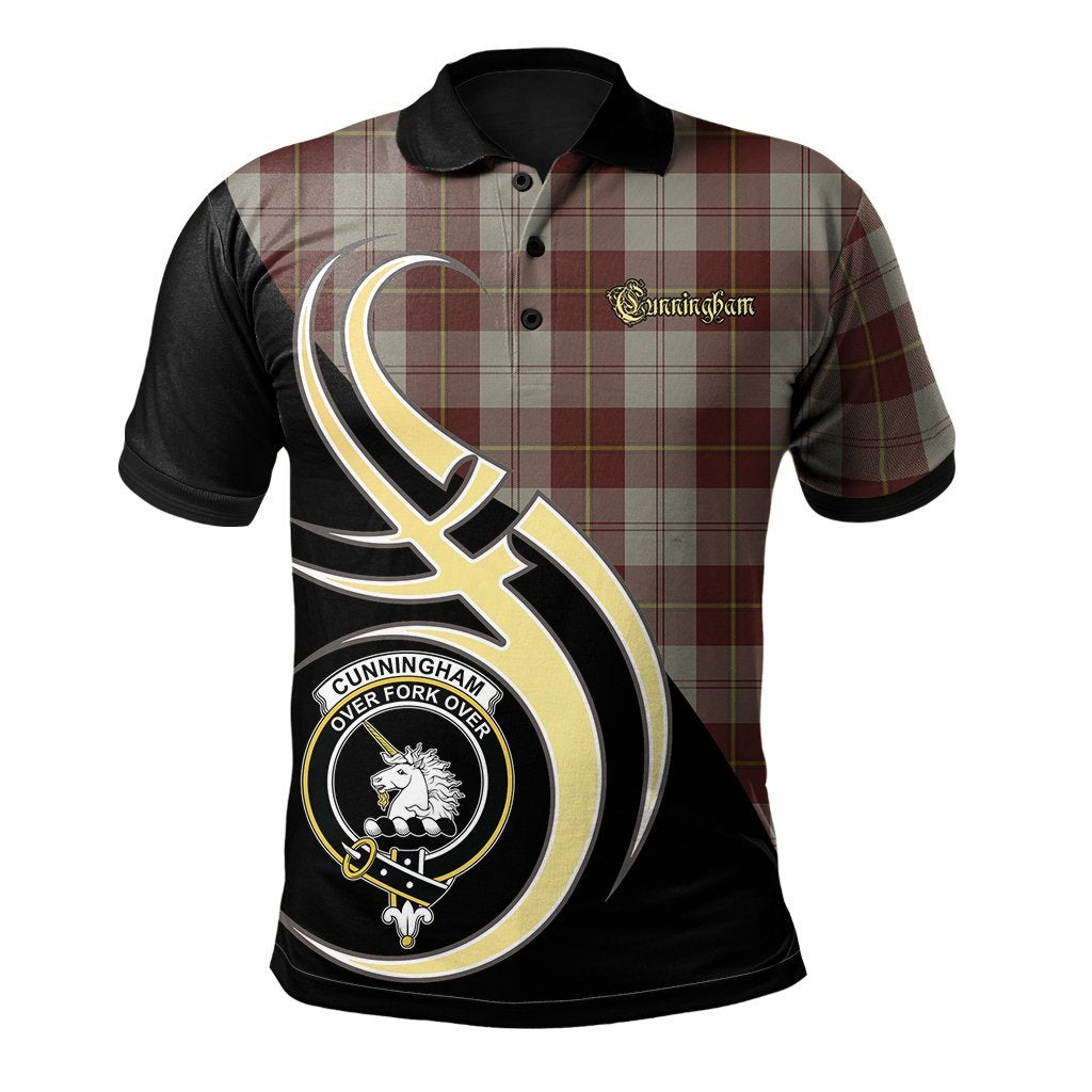 Clan Cunningham Burgundy Dancer Tartan Polo Shirt - Believe In Me Style LZ38 Cunningham Burgundy Dancer Tartan Tartan Polo   