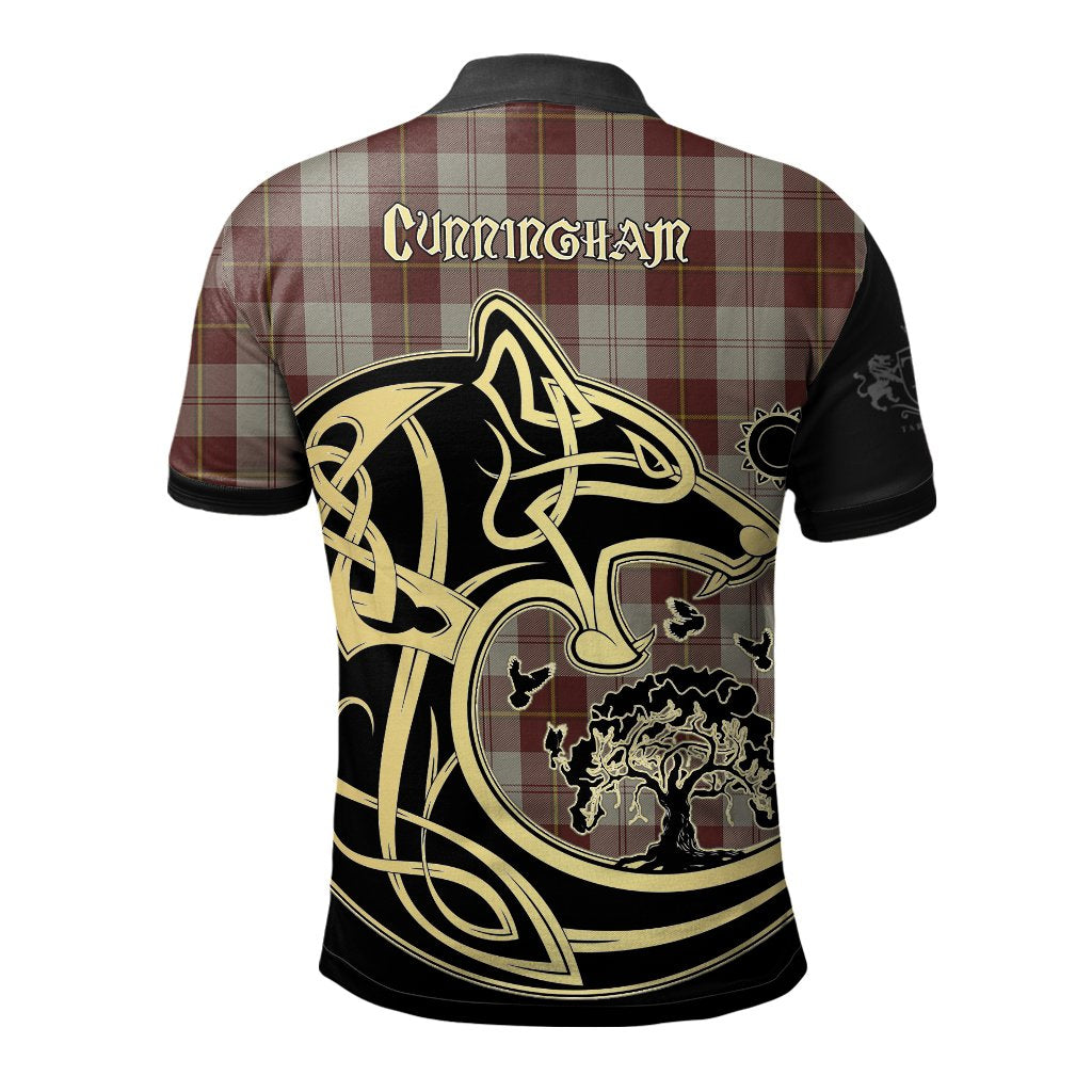 Clan Cunningham Burgundy Dancers Tartan Polo Shirt Viking Wolf AA81 Cunningham Burgundy Dancers Tartan Tartan Polo   