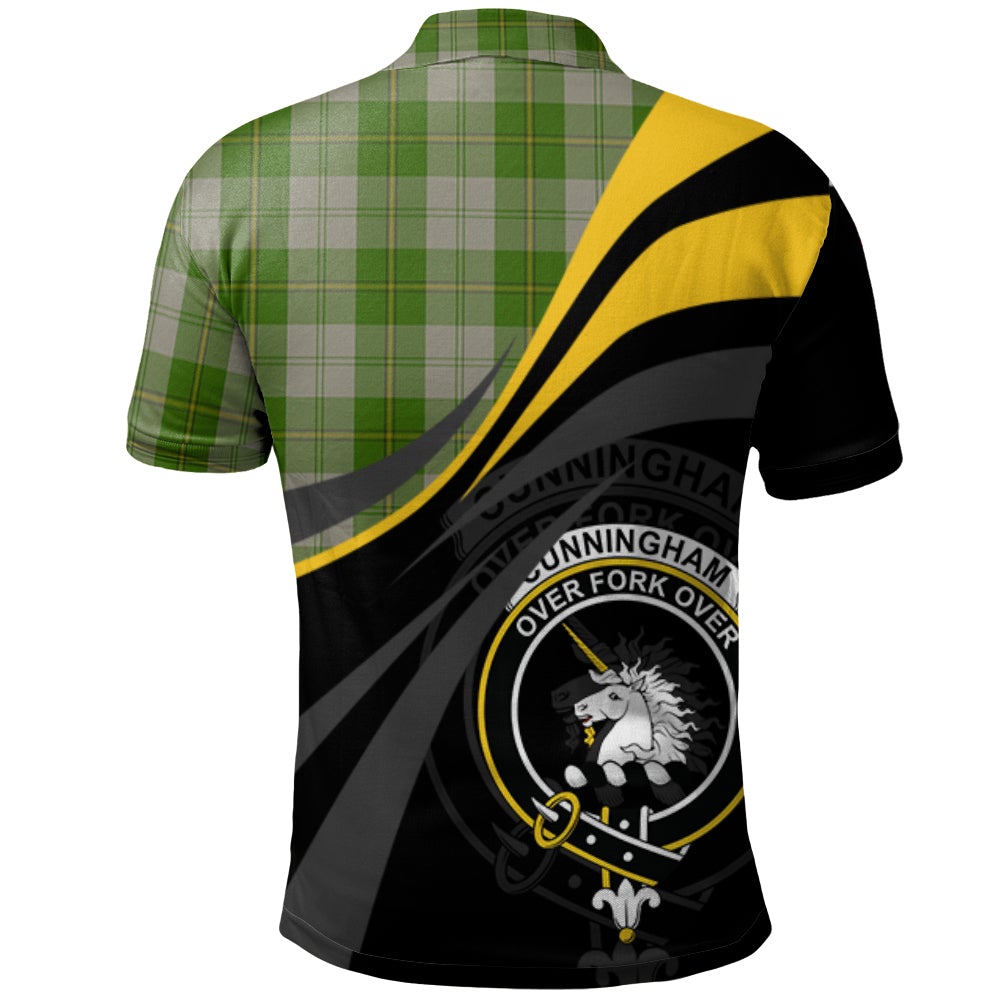 Clan Cunningham Dress Green Dancers Tartan Polo Shirt - Royal Coat Of Arms Style NZ30 Cunningham Dress Green Dancers Tartan Tartan Polo   