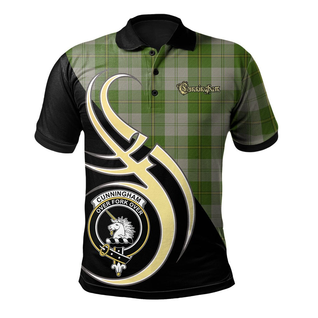 Clan Cunningham Dress Green Dancers Tartan Polo Shirt - Believe In Me Style QD61 Cunningham Dress Green Dancers Tartan Tartan Polo   