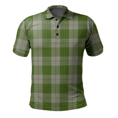 Clan Cunningham Dress Green Dancers Tartan Polo Shirt QS68 Cunningham Dress Green Dancers Tartan Tartan Polo   