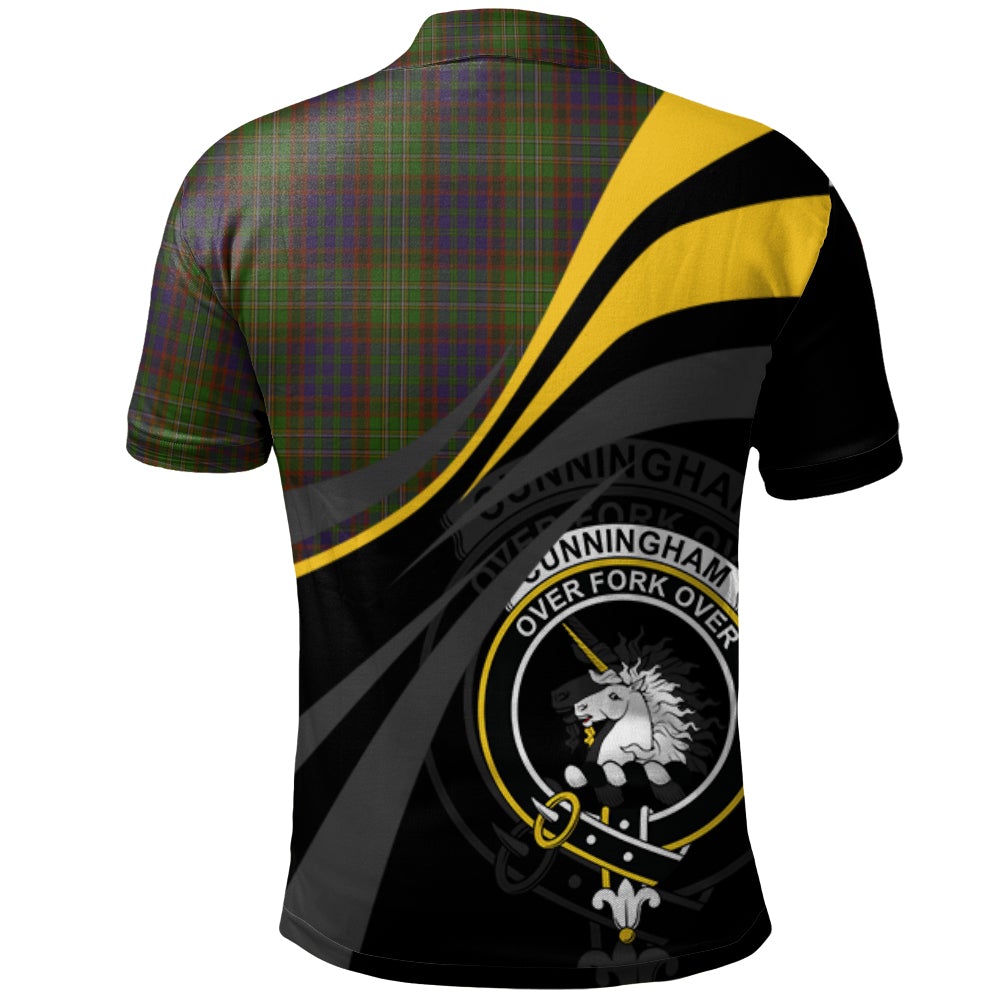 Clan Cunningham Hunting Modern Tartan Polo Shirt - Royal Coat Of Arms Style OD66 Cunningham Hunting Modern Tartan Tartan Polo   