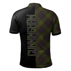 Clan Cunningham Hunting Modern Tartan Polo Shirt Half of Me - Cross Style XD63 Cunningham Hunting Modern Tartan Tartan Polo   