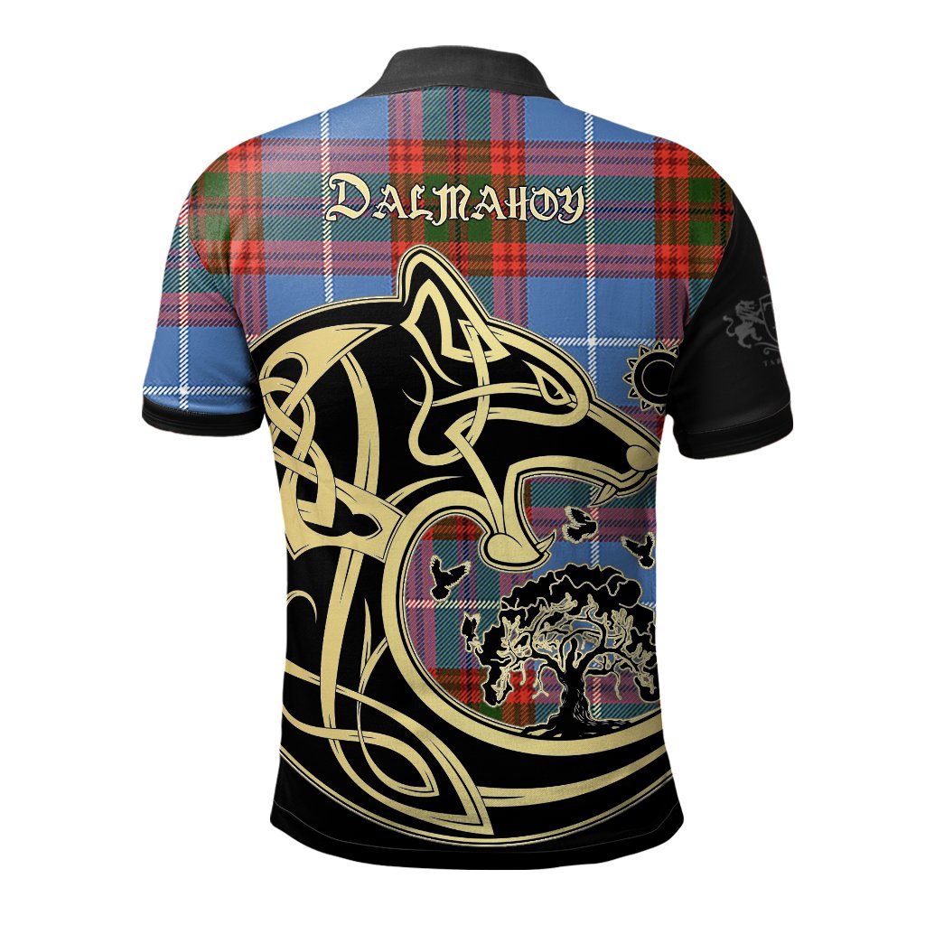 Clan Dalmahoy Tartan Polo Shirt Viking Wolf ZI58 Dalmahoy Tartan Tartan Polo   