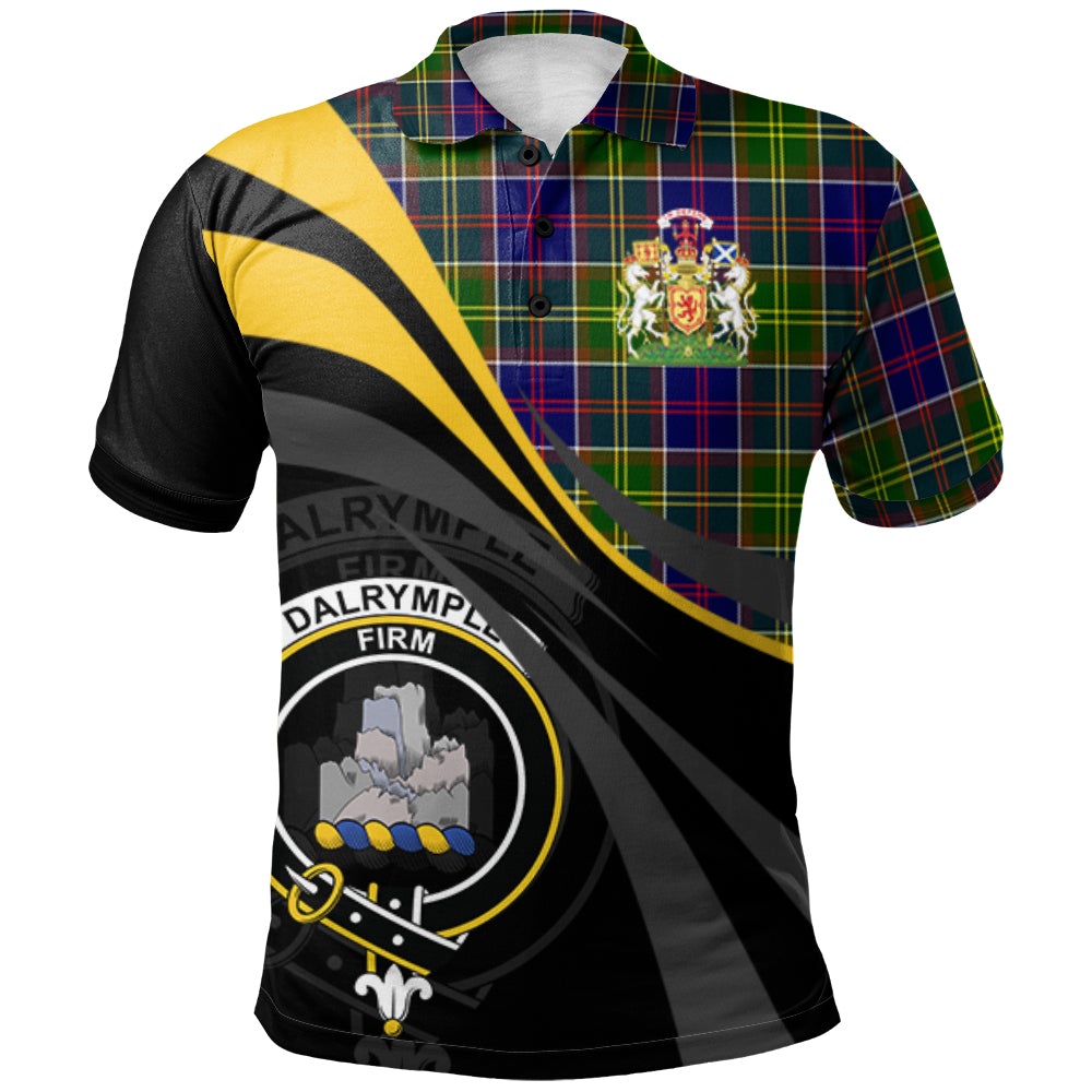 Clan Dalrymple Tartan Polo Shirt - Royal Coat Of Arms Style TY73 Dalrymple Tartan Tartan Polo   