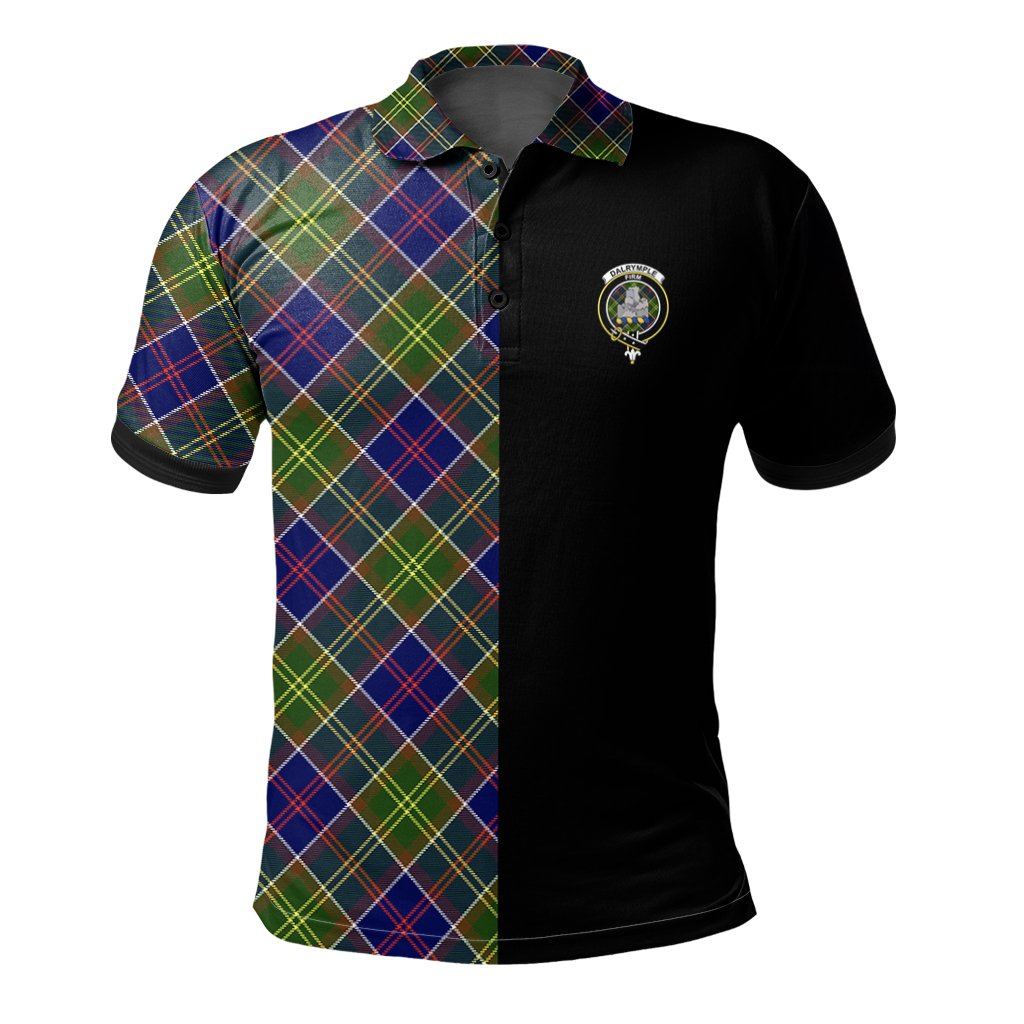 Clan Dalrymple Tartan Polo Shirt Half of Me - Cross Style IL98 Dalrymple Tartan Tartan Polo   