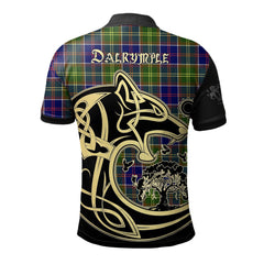 Clan Dalrymple Tartan Polo Shirt Viking Wolf BG49 Dalrymple Tartan Tartan Polo   