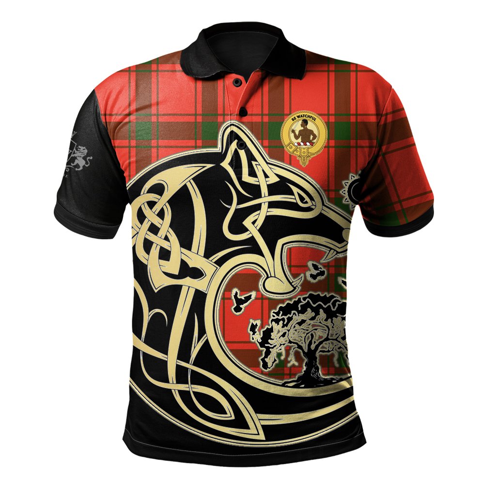 Clan Darroch Tartan Polo Shirt Viking Wolf EB35 Darroch Tartan Tartan Polo   