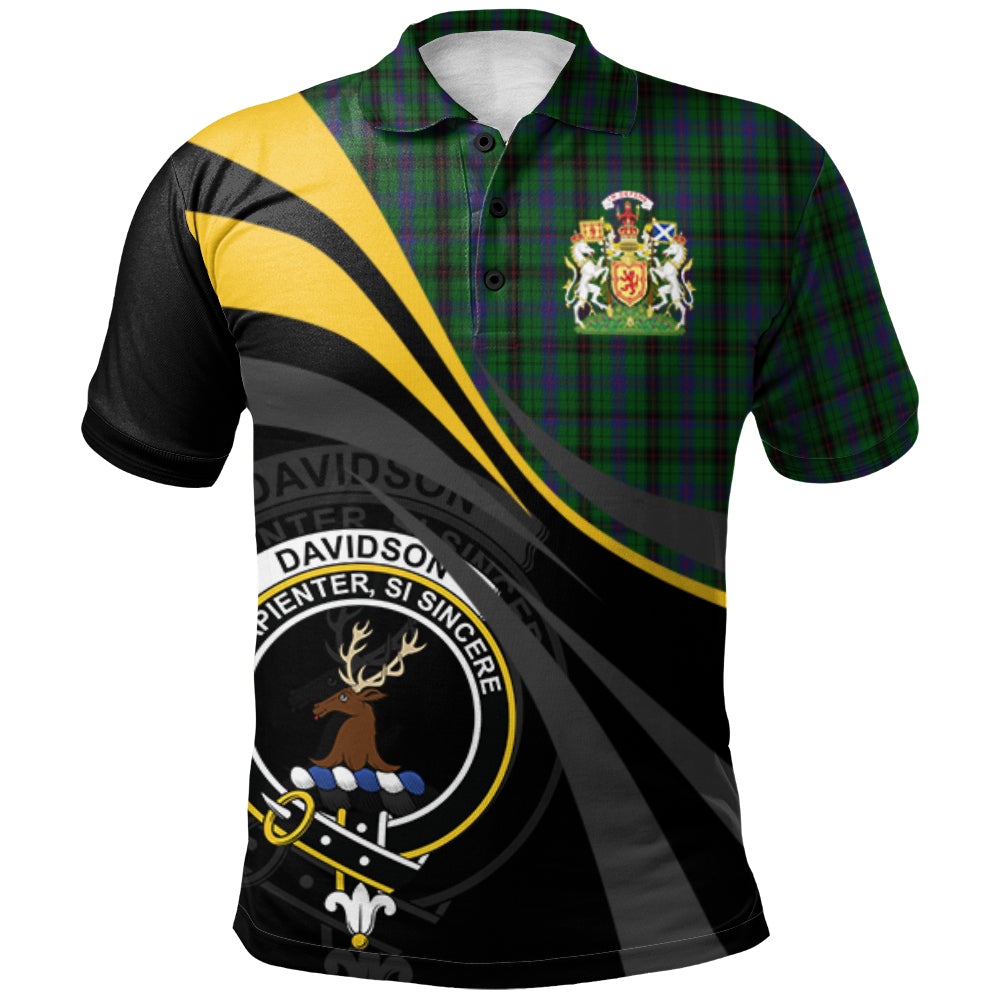 Clan Davidson Tartan Polo Shirt - Royal Coat Of Arms Style XA48 Davidson Tartan Tartan Polo   