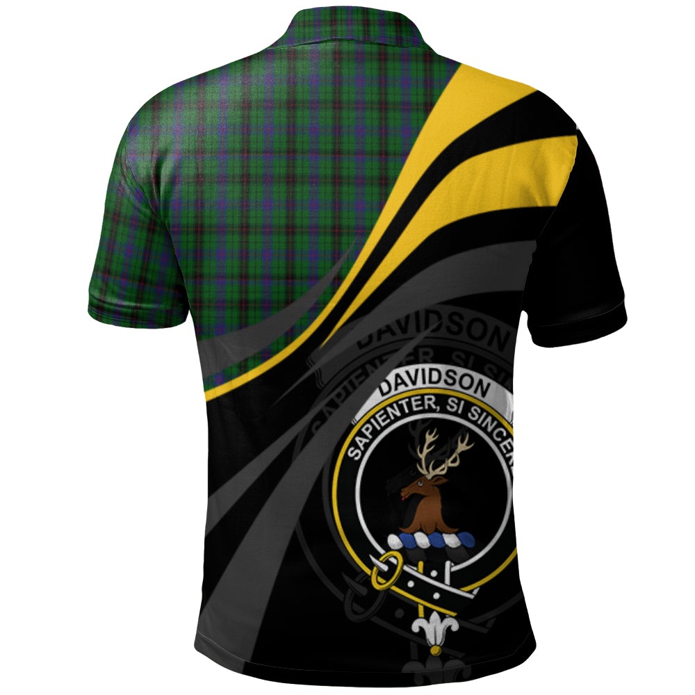 Clan Davidson Tartan Polo Shirt - Royal Coat Of Arms Style XA48 Davidson Tartan Tartan Polo   