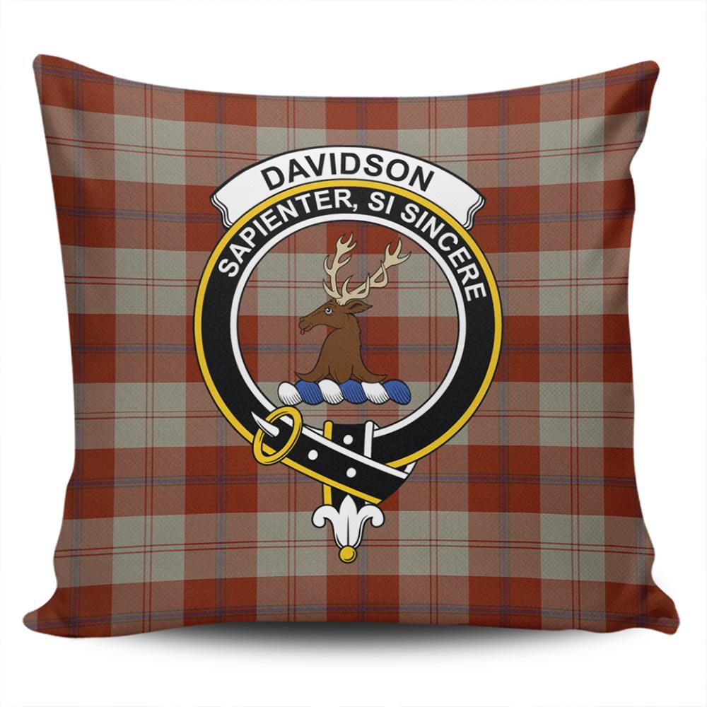 Clan Davidson Dress Dancers Tartan Crest Pillow Cover YM40 Clan Davidson Tartan Today   