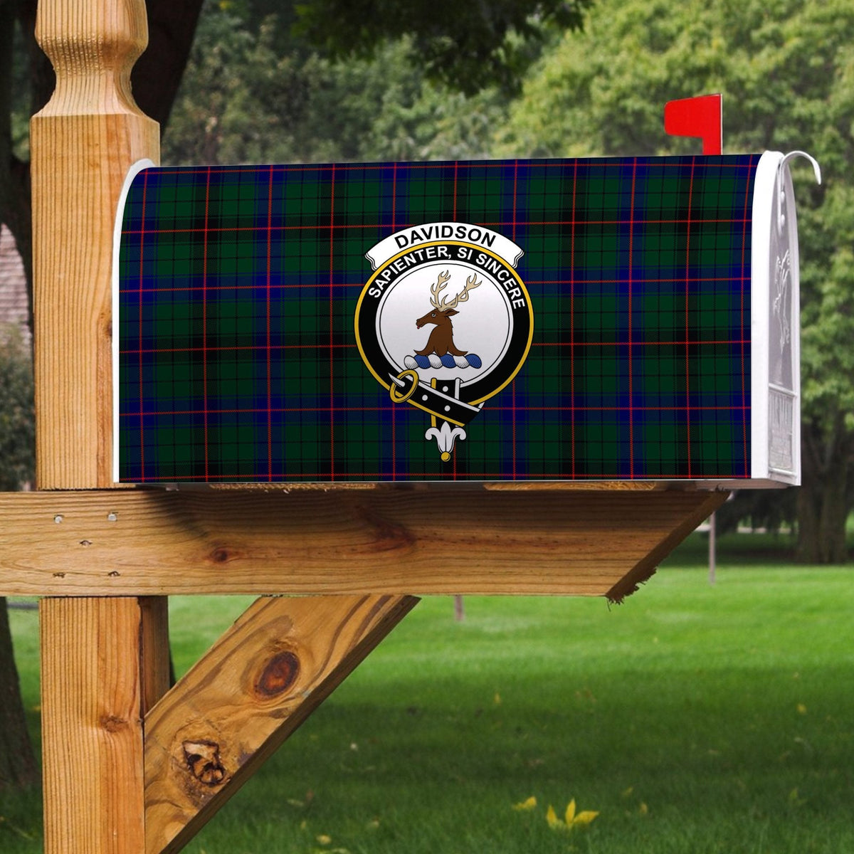 Clan Davidson Modern Tartan Crest Mailbox BD54 Clan Davidson Tartan Today   