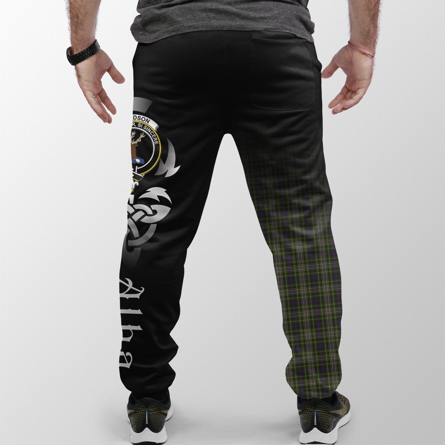 Clan Davidson Tulloch Dress Tartan Crest Jogger Sweatpants  Alba Celtic Style PS56 Clan Davidson Tartan Today   