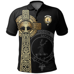 Clan Davidson Clan Unisex Polo Shirt - Celtic Tree Of Life ZZ37 Davidson Tartan Tartan Polo   