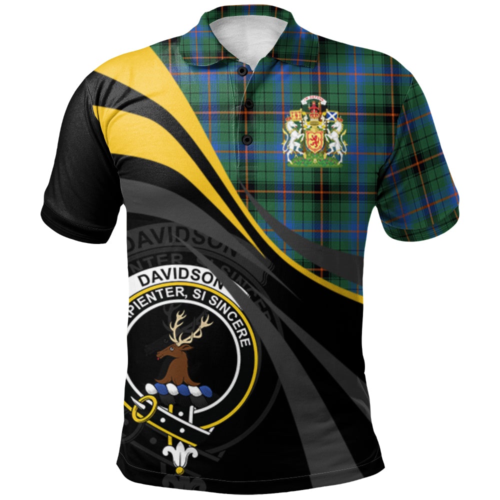 Clan Davidson Ancient Tartan Polo Shirt - Royal Coat Of Arms Style DW11 Davidson Ancient Tartan Tartan Polo   