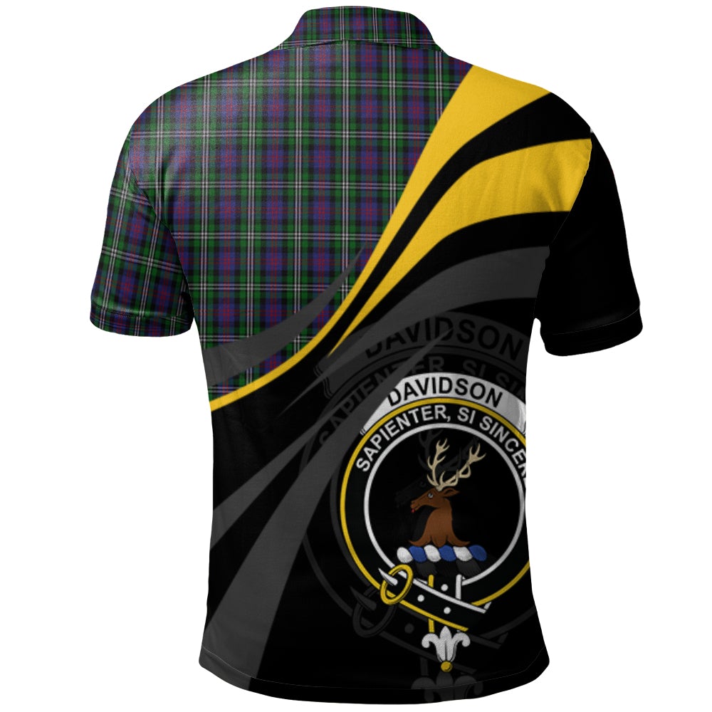 Clan Davidson Double Tartan Polo Shirt - Royal Coat Of Arms Style TD21 Davidson Double Tartan Tartan Polo   