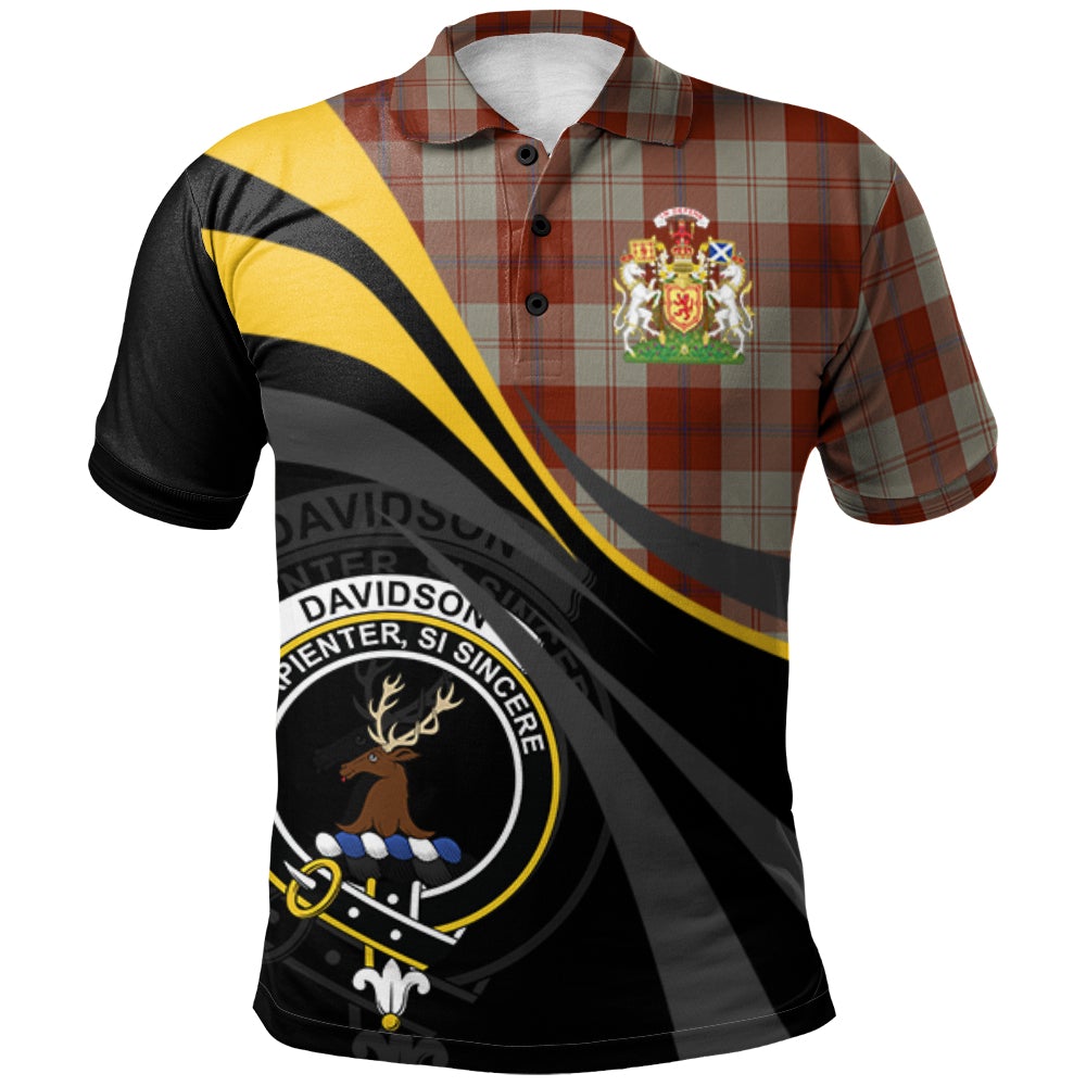 Clan Davidson Dress Dancers Tartan Polo Shirt - Royal Coat Of Arms Style ZX36 Davidson Dress Dancers Tartan Tartan Polo   