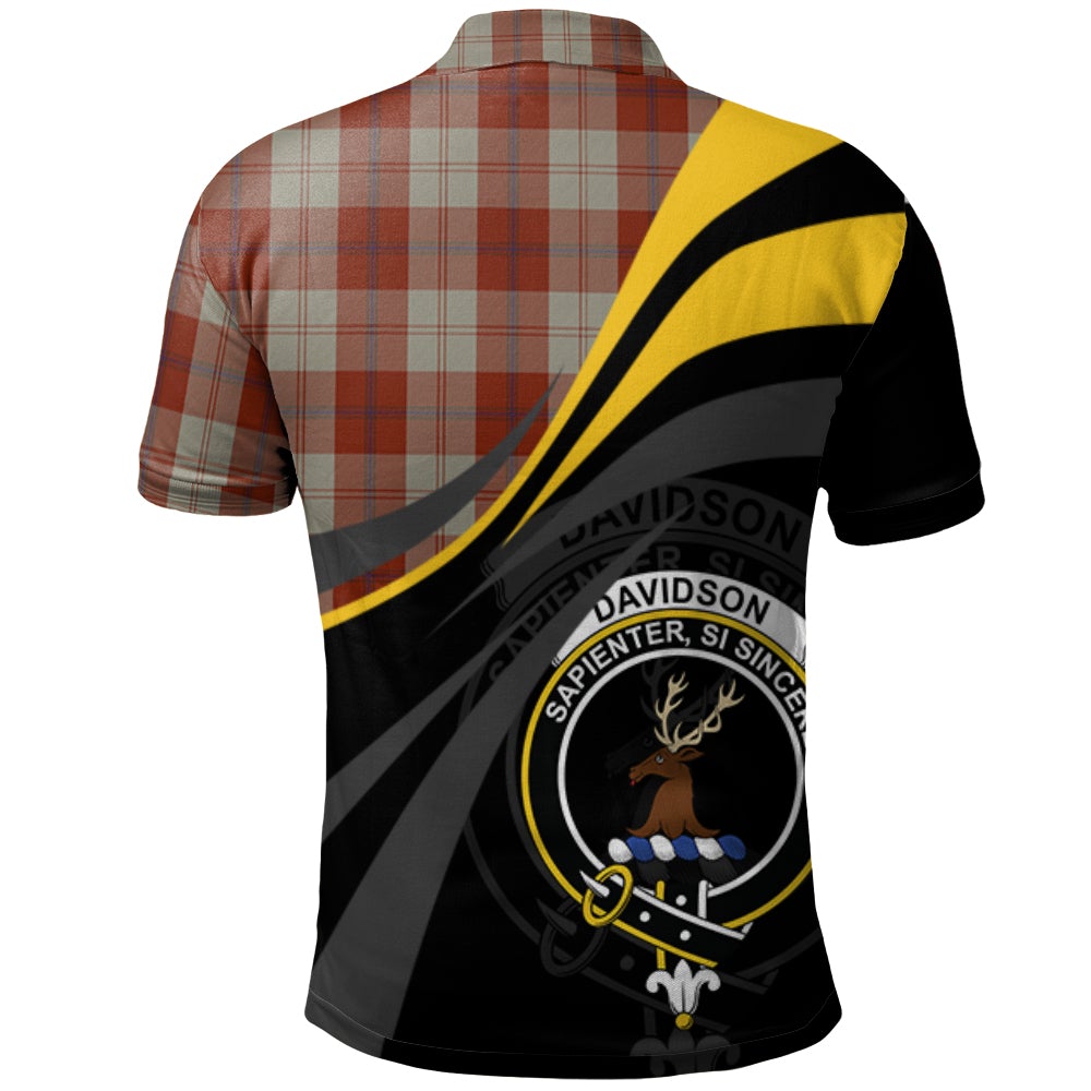 Clan Davidson Dress Dancers Tartan Polo Shirt - Royal Coat Of Arms Style ZX36 Davidson Dress Dancers Tartan Tartan Polo   