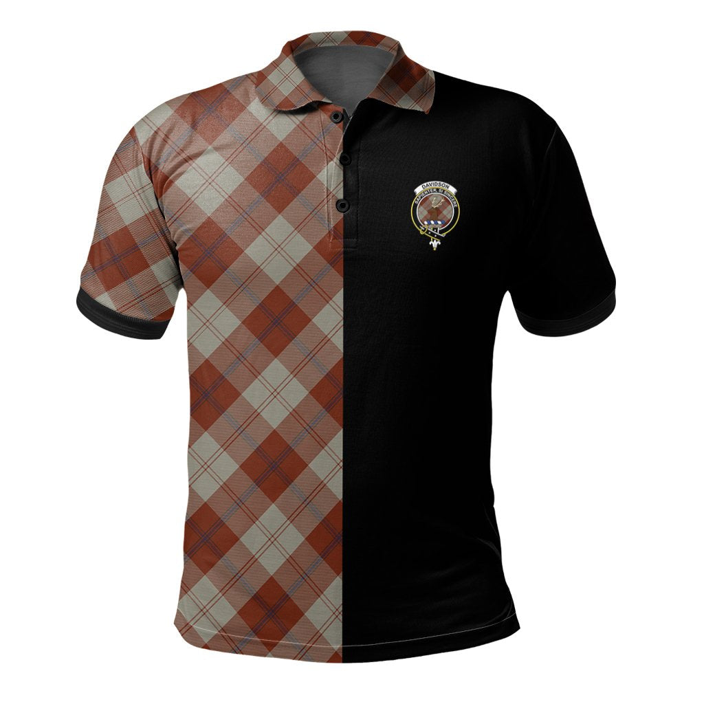 Clan Davidson Dress Dancers Tartan Polo Shirt Half of Me - Cross Style GL68 Davidson Dress Dancers Tartan Tartan Polo   