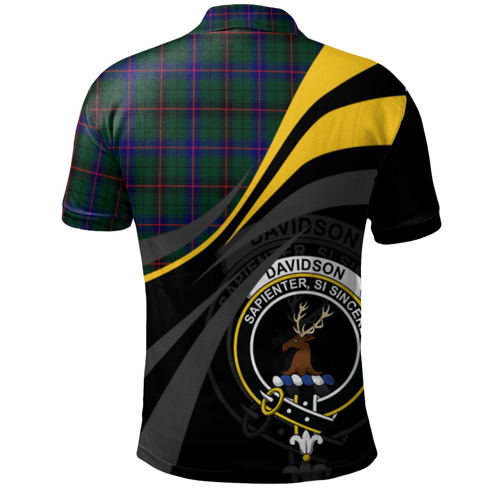 Clan Davidson Modern Tartan Polo Shirt - Royal Coat Of Arms Style UZ55 Davidson Modern Tartan Tartan Polo   