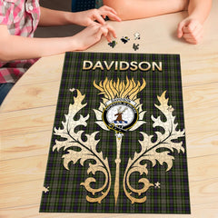 Clan Davidson Tulloch Dress Tartan Crest Thistle Jigsaw Puzzles Gift For Family CY41 Clan Davidson Tartan Today   