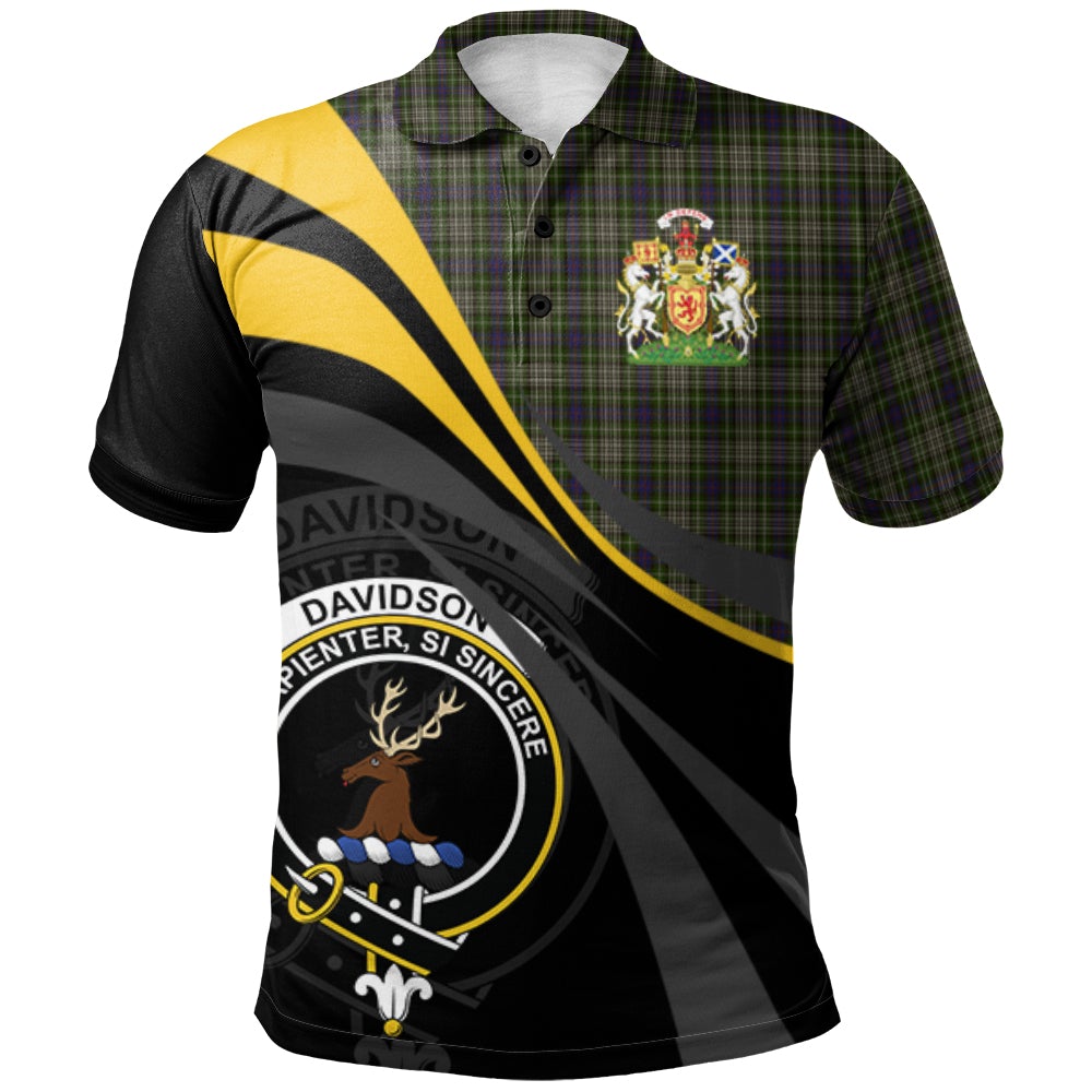 Clan Davidson of Tulloch Dress 02  Tartan Polo Shirt - Royal Coat Of Arms Style QE61 Davidson of Tulloch Dress 02 Tartan Tartan Polo   