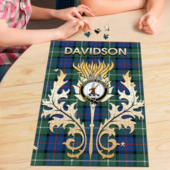 Clan Davidson of Tulloch Tartan Crest Thistle Jigsaw Puzzles Gift For Family JY76 Clan Davidson Tartan Today   