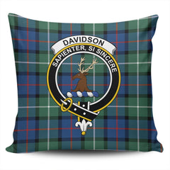 Clan Davidson of Tulloch Tartan Crest Pillow Cover DH24 Clan Davidson Tartan Today   