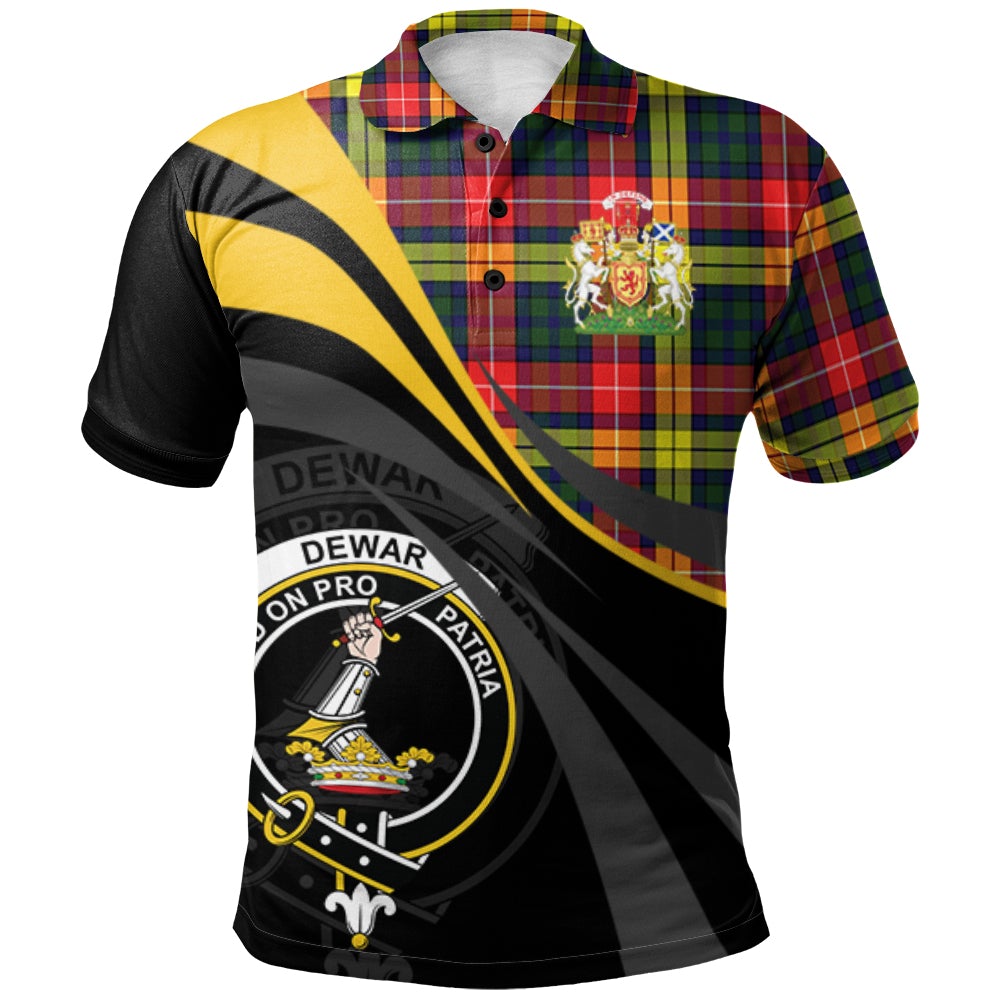 Clan Dewar Tartan Polo Shirt - Royal Coat Of Arms Style QT20 Dewar Tartan Tartan Polo   