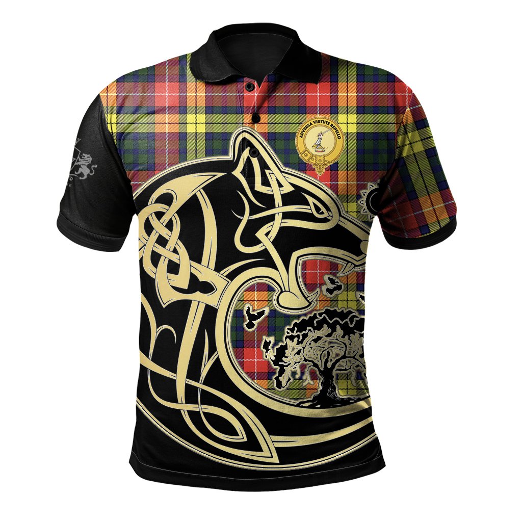 Clan Dewar Tartan Polo Shirt Viking Wolf UD38 Dewar Tartan Tartan Polo   