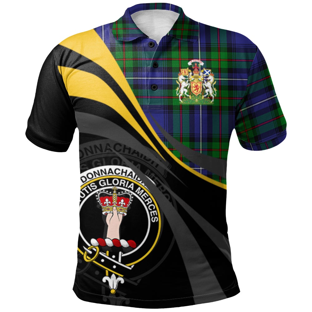 Clan Donnachaidh Tartan Polo Shirt - Royal Coat Of Arms Style BC83 Donnachaidh Tartan Tartan Polo   