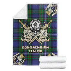 Clan Donnachaidh Tartan Gold Courage Symbol Blanket PN75 Clan Don Tartan Today   