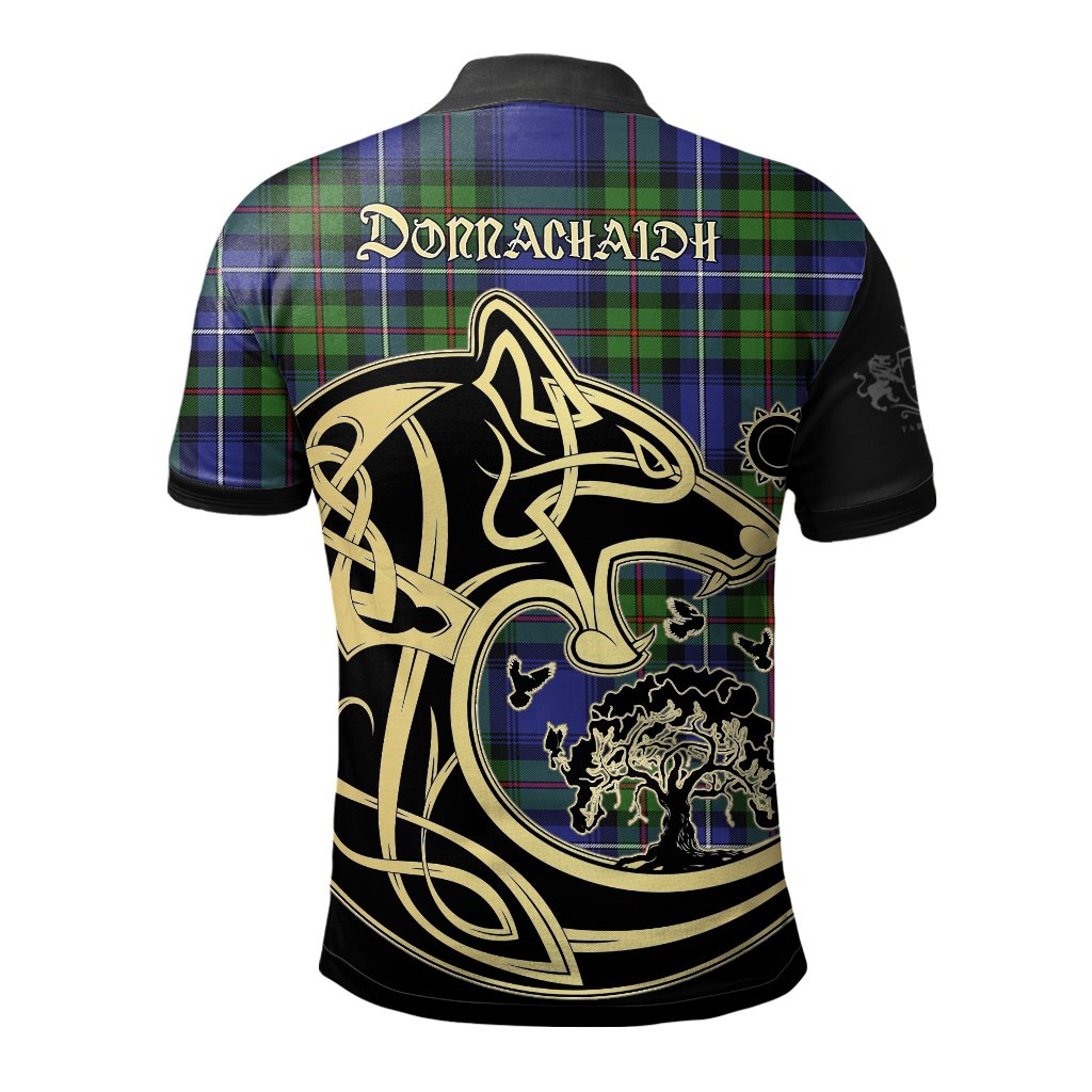 Clan Donnachaidh Tartan Polo Shirt Viking Wolf FV10 Donnachaidh Tartan Tartan Polo   