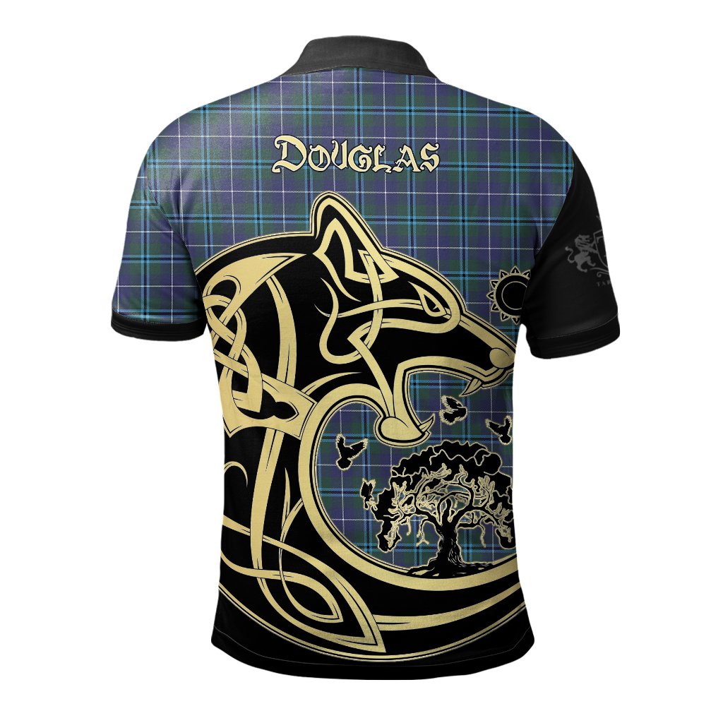 Clan Douglas Modern Tartan Polo Shirt Viking Wolf NC20 Douglas Modern Tartan Tartan Polo   