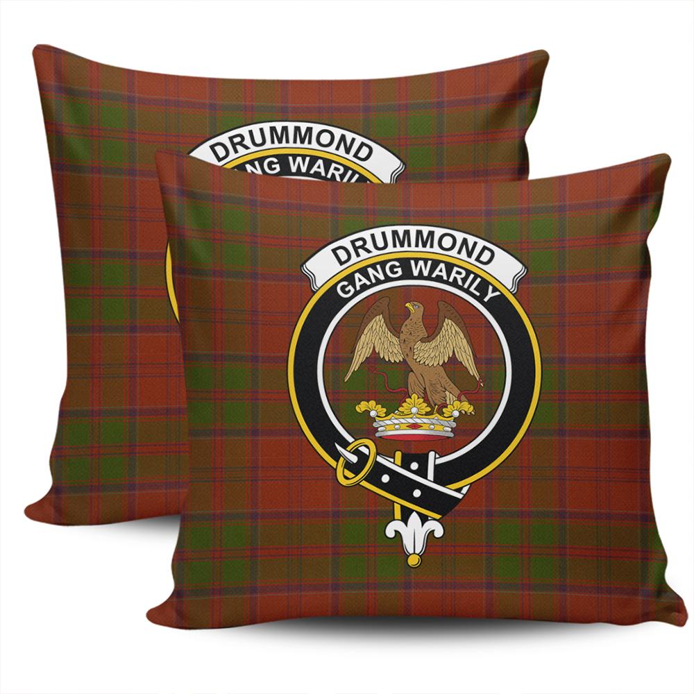 Clan Drummond Tartan Crest Pillow Cover ME22 Clan Drummond Tartan Today   