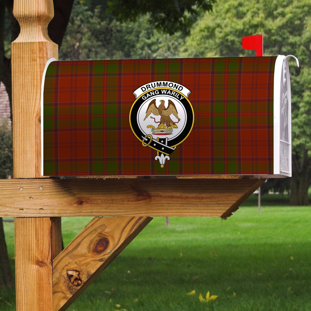 Clan Drummond Tartan Crest Mailbox QV37 Clan Drummond Tartan Today   