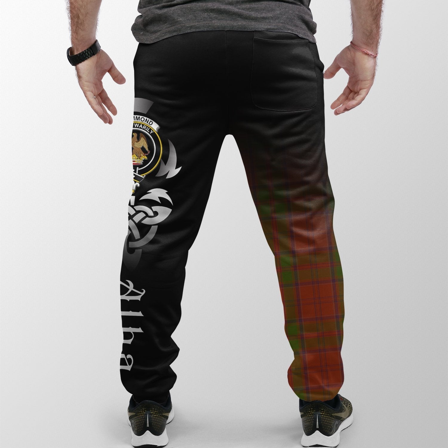 Clan Drummond Tartan Crest Jogger Sweatpants  Alba Celtic Style QD57 Clan Drummond Tartan Today   