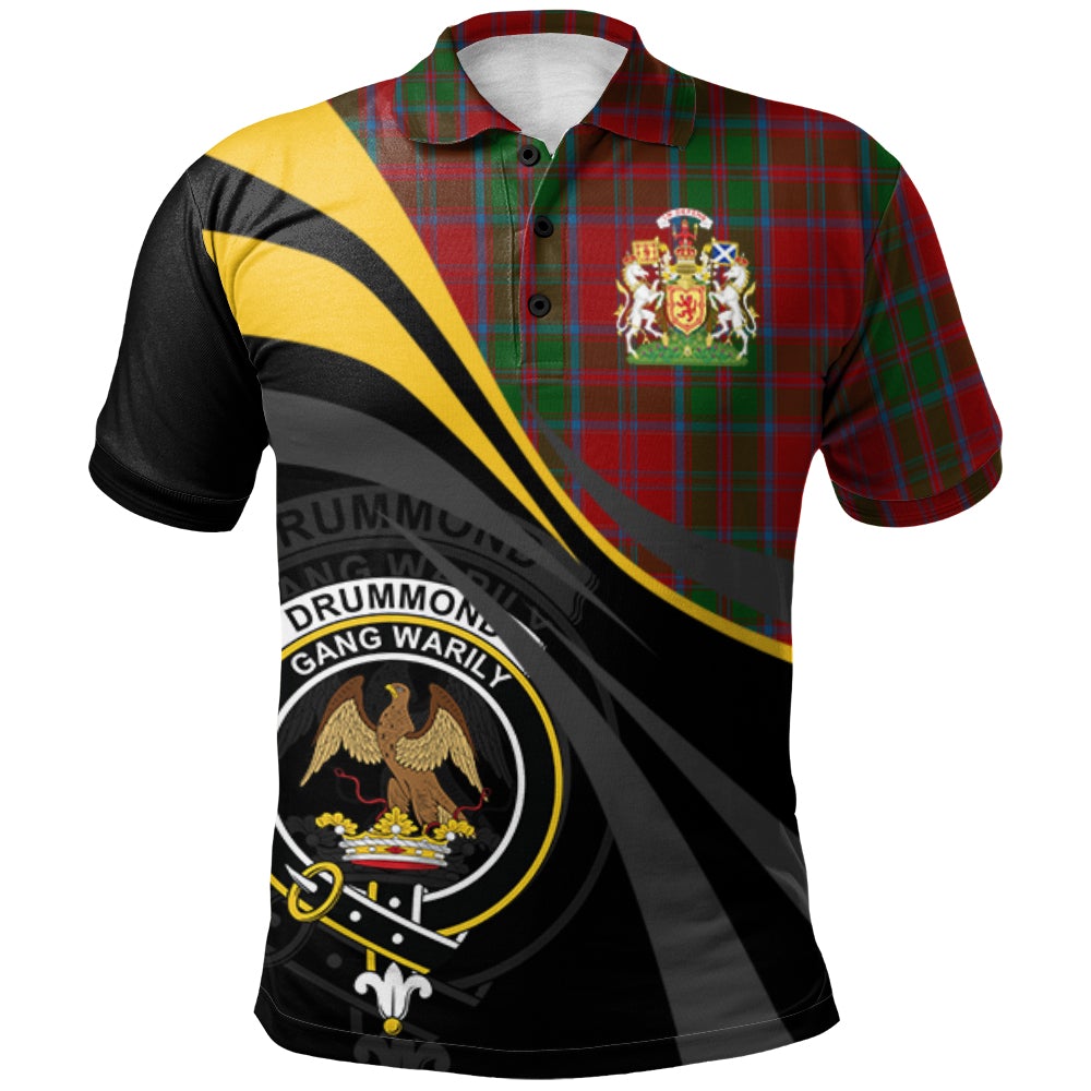 Clan Drummond 01 Tartan Polo Shirt - Royal Coat Of Arms Style WM80 Drummond 01 Tartan Tartan Polo   