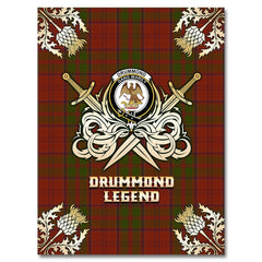 Clan Drummond Tartan Gold Courage Symbol Blanket GU55 Clan Drummond Tartan Today   