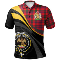 Clan Drummond Modern Tartan Polo Shirt - Royal Coat Of Arms Style YR75 Drummond Modern Tartan Tartan Polo   