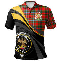 Clan Drummond of Perth Tartan Polo Shirt - Royal Coat Of Arms Style RB50 Drummond of Perth Tartan Tartan Polo   