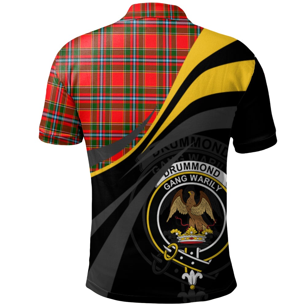 Clan Drummond of Perth Tartan Polo Shirt - Royal Coat Of Arms Style RB50 Drummond of Perth Tartan Tartan Polo   