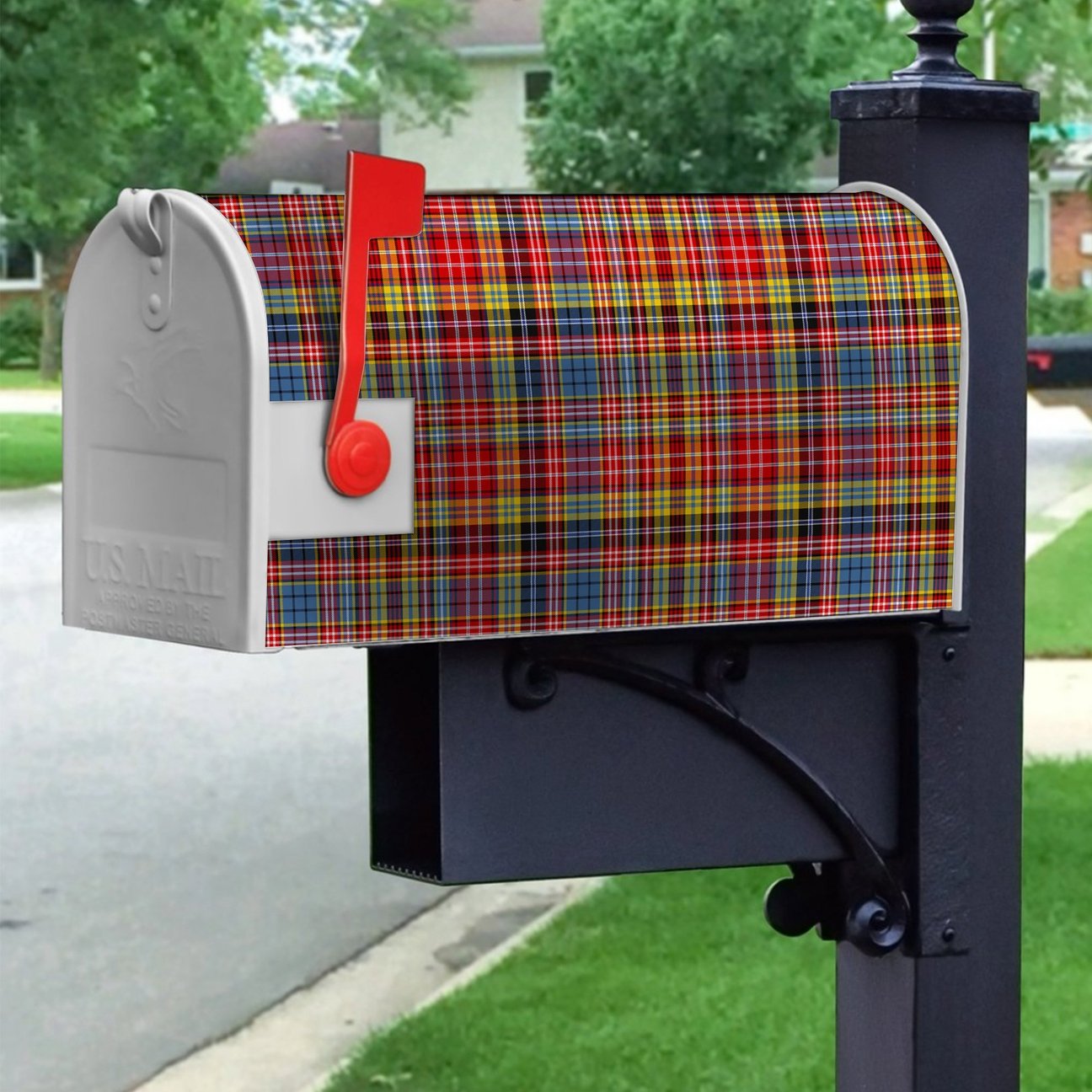 Clan Drummond Of Strathallan Tartan Crest Mailbox SN45 Clan Hall Tartan Today   