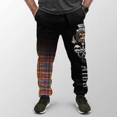 Clan Drummond Of Strathallan Tartan Crest Jogger Sweatpants  Alba Celtic Style IR96 Clan Hall Tartan Today   